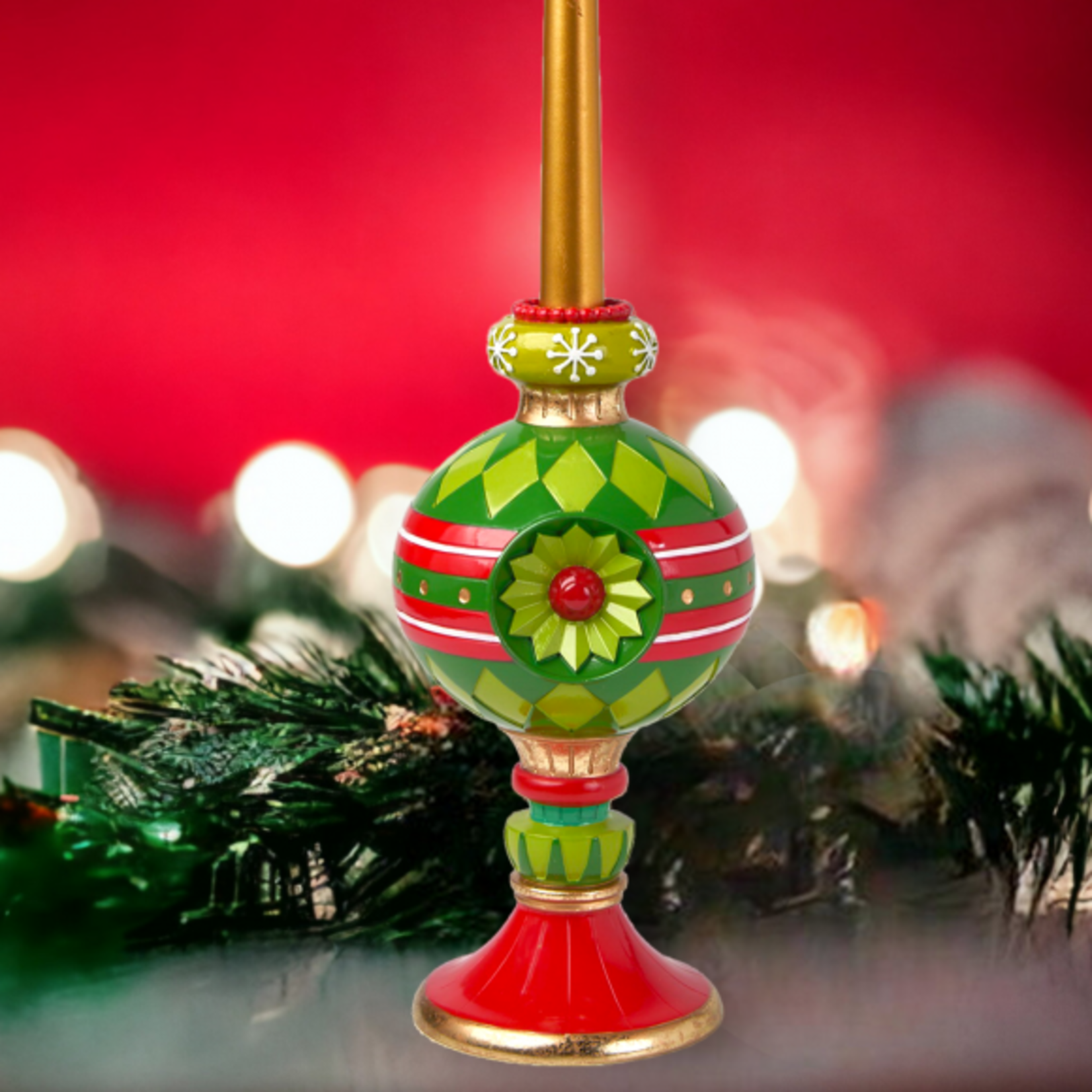 December Diamonds Retro Ornament Sphere Candle Holder