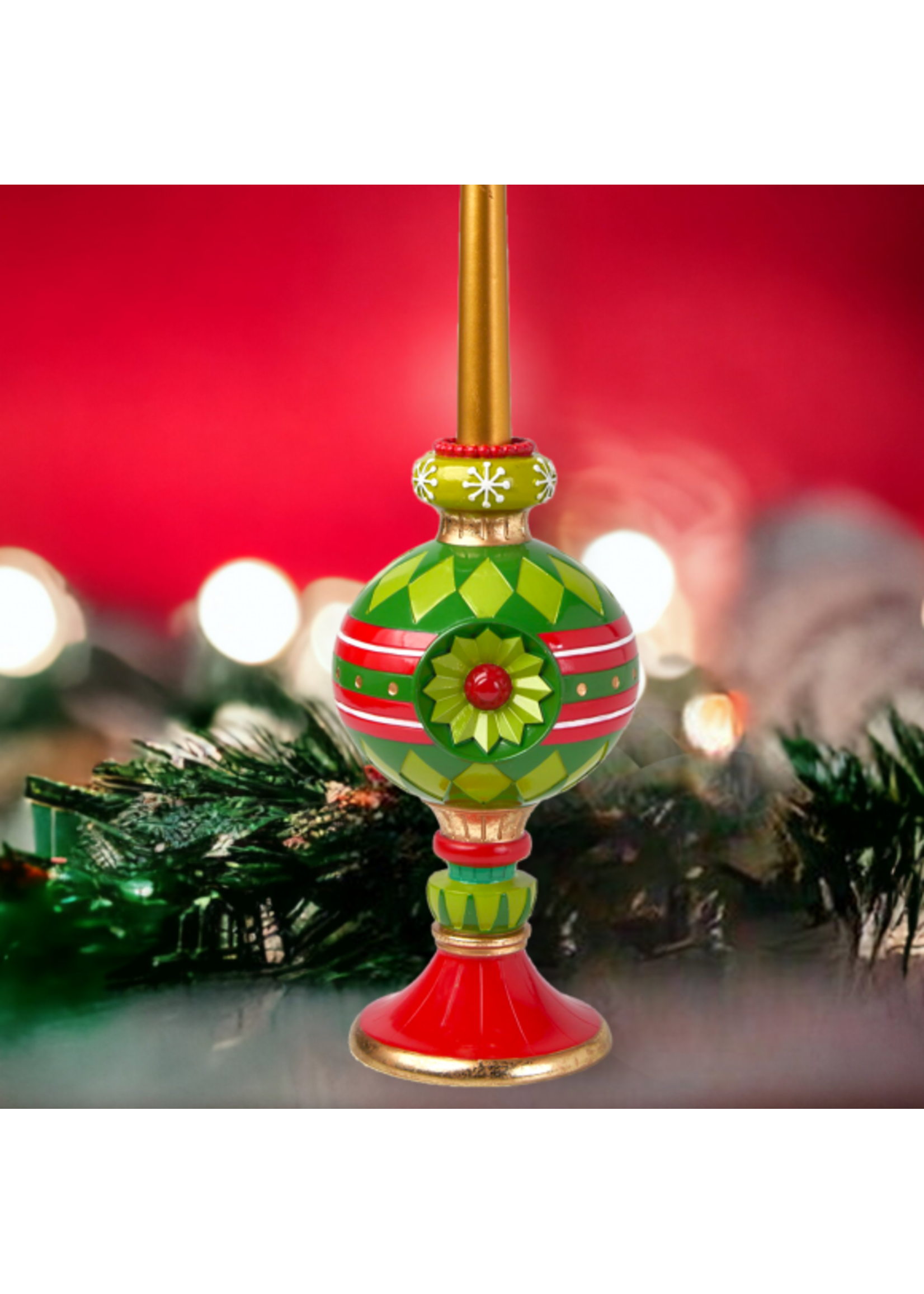 December Diamonds Retro Ornament Sphere Candle Holder