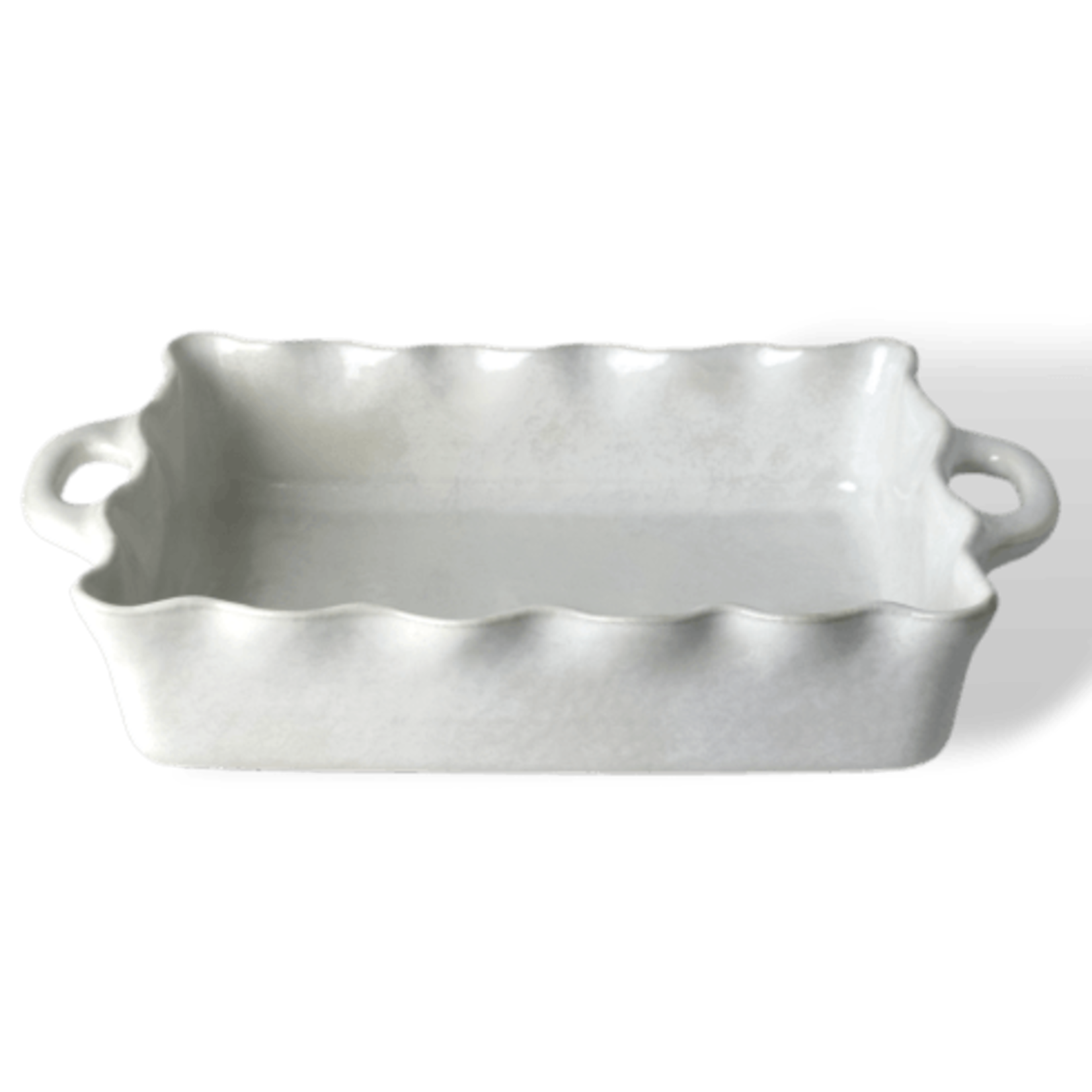 Carmel Ceramica Cozina White Large Ruffled Baker