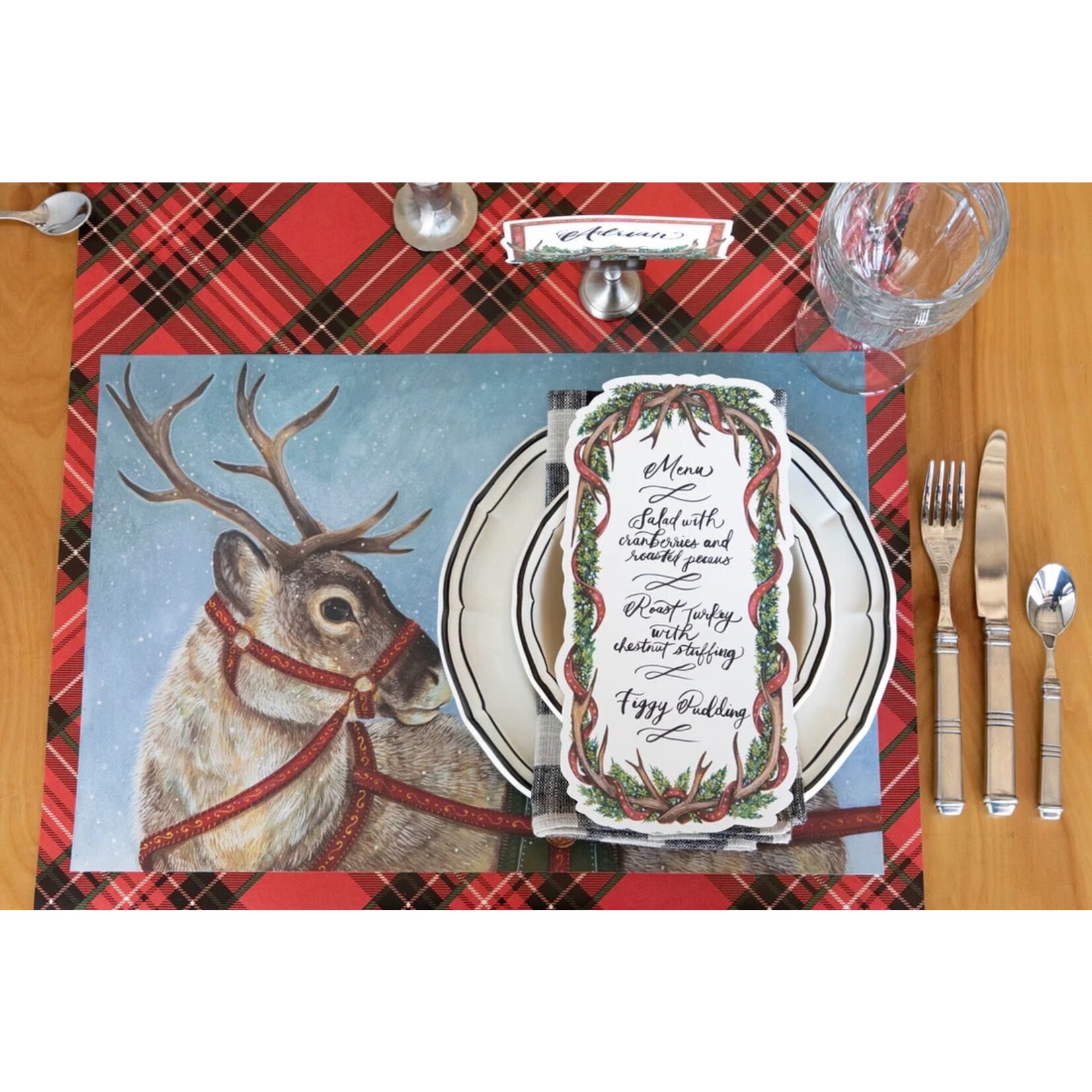 Hester & Cook Dashing Reindeer Placemat - Pad of 24 Sheets