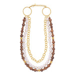 CAPUCINE DE WULF Earth Goddess Necklace with Teak/Pearls