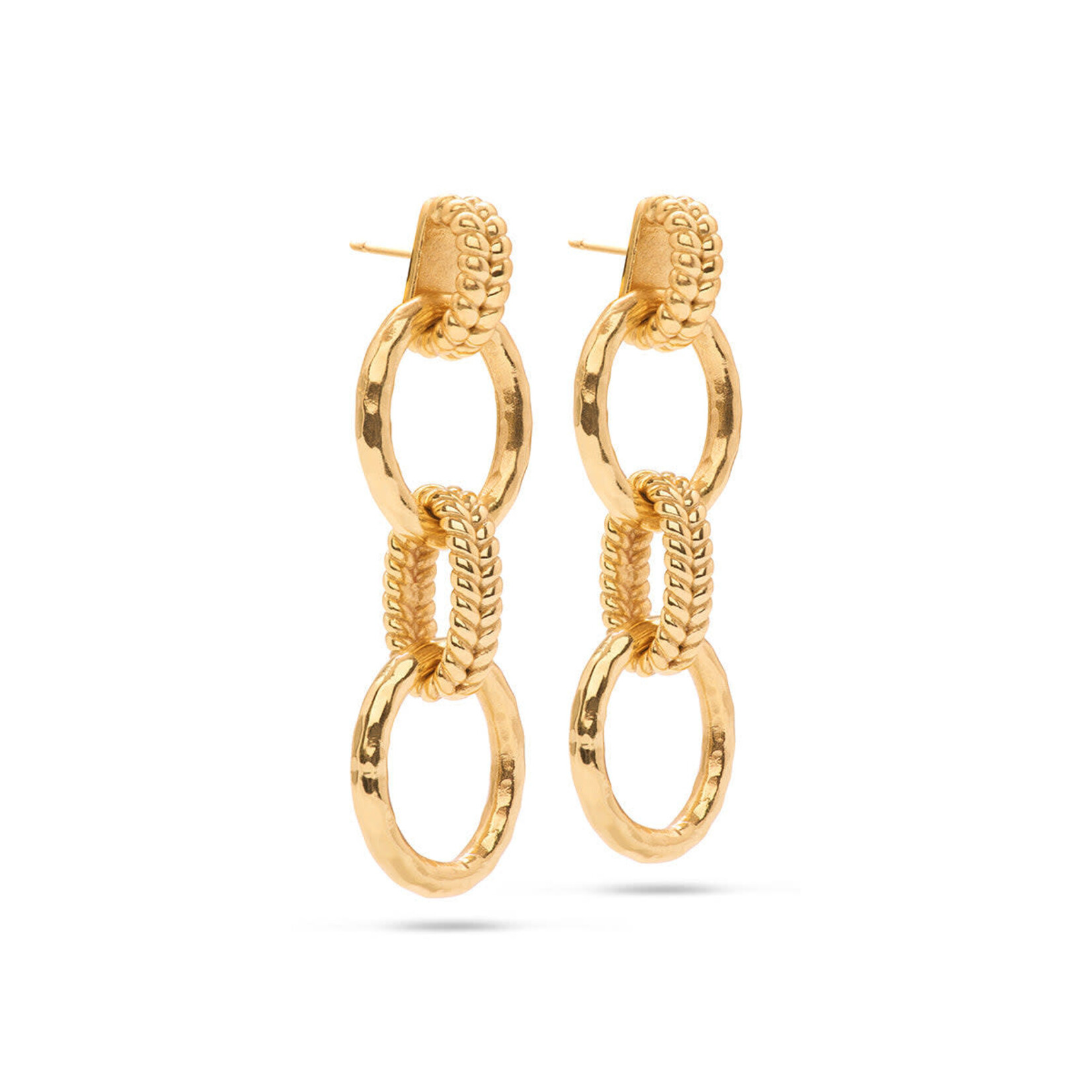 CAPUCINE DE WULF Cleopatra Regal Double Link Earrings in Gold