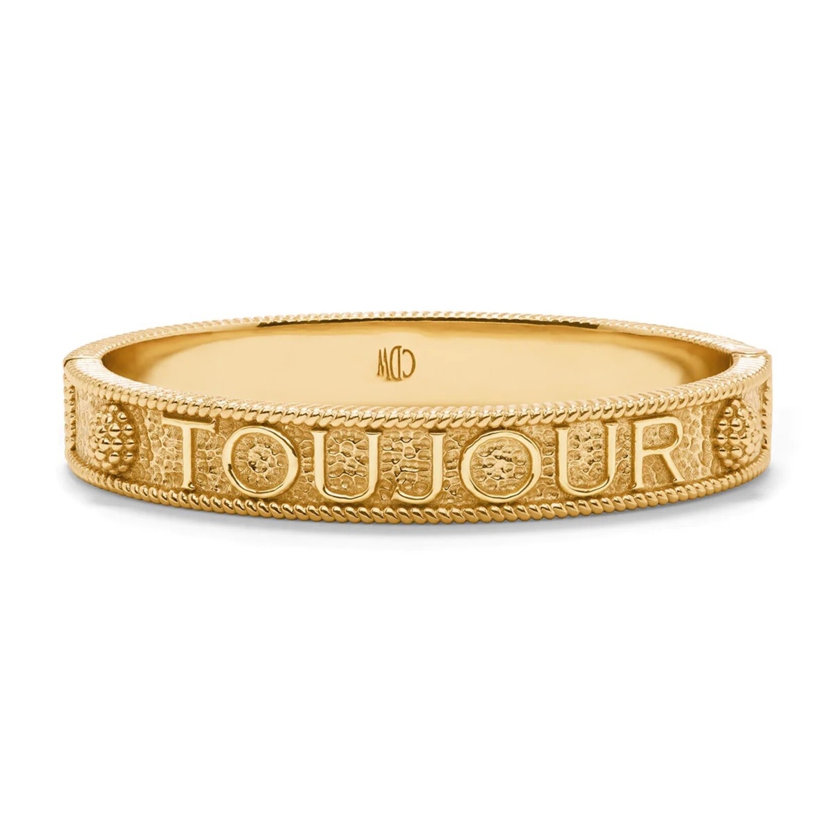 CAPUCINE DE WULF L'Amour Toujour Hinged Bangle in Gold