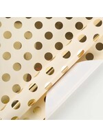 LA Ribbons and Crafts 30" x 10" Wrapping Paper - Metallic Gold Polka Dot