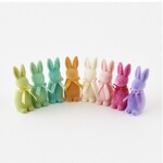 ONE HUNDRED 80 DEGREES Flocked Pastel Button Nose Bunny, Sm 6"