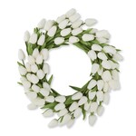 22 Inch White Real Touch Mini Tulip Wreath