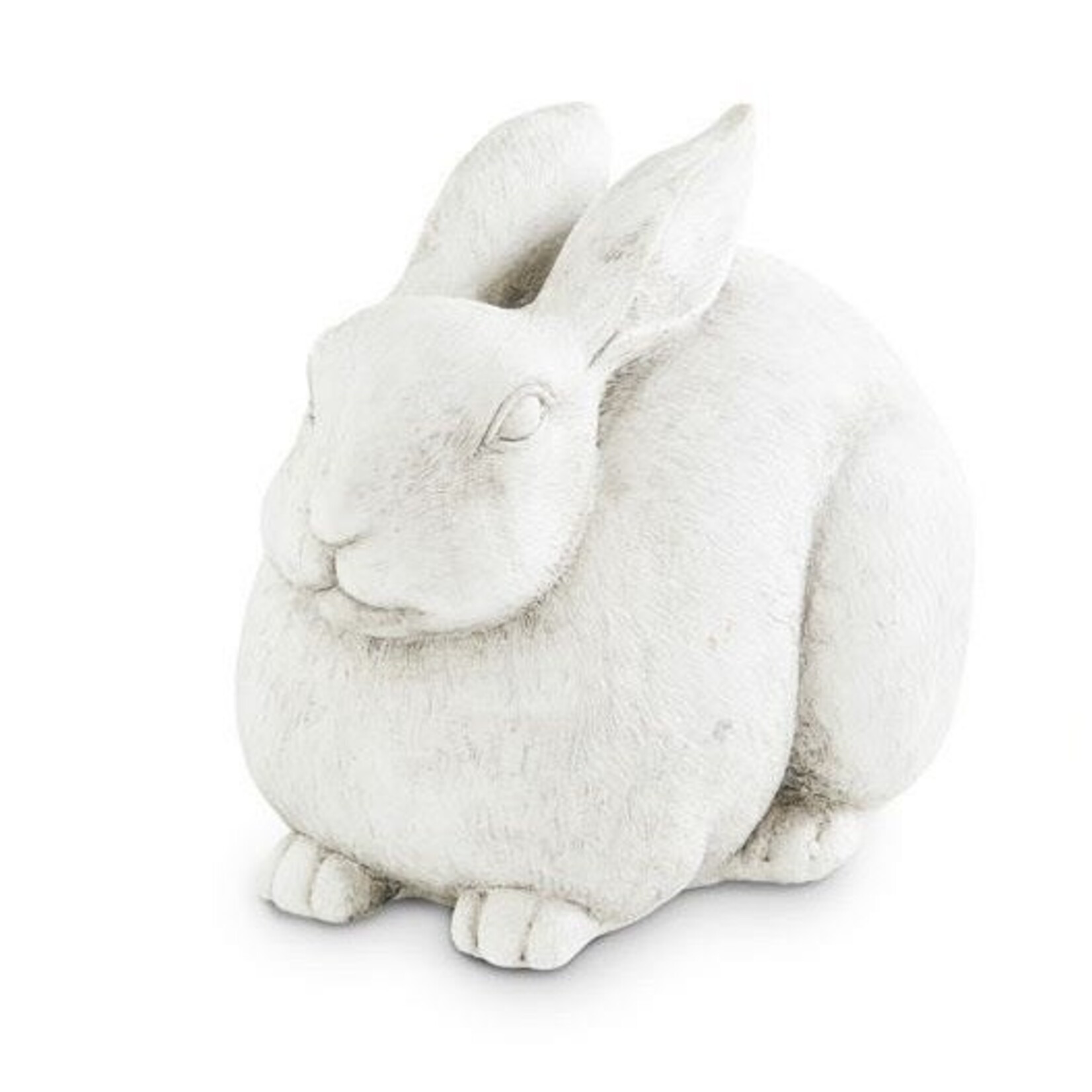 9 Inch White Resin Rabbit Sitting & Looking Straight