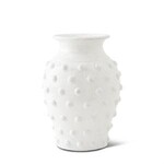 17.5 Inch Glazed Terracotta Rounded Vase with Raised Polka Dots