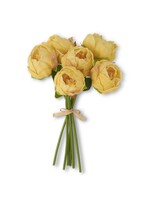 12 Inch Yellow Real Touch Peony Bundle (6 Stem)