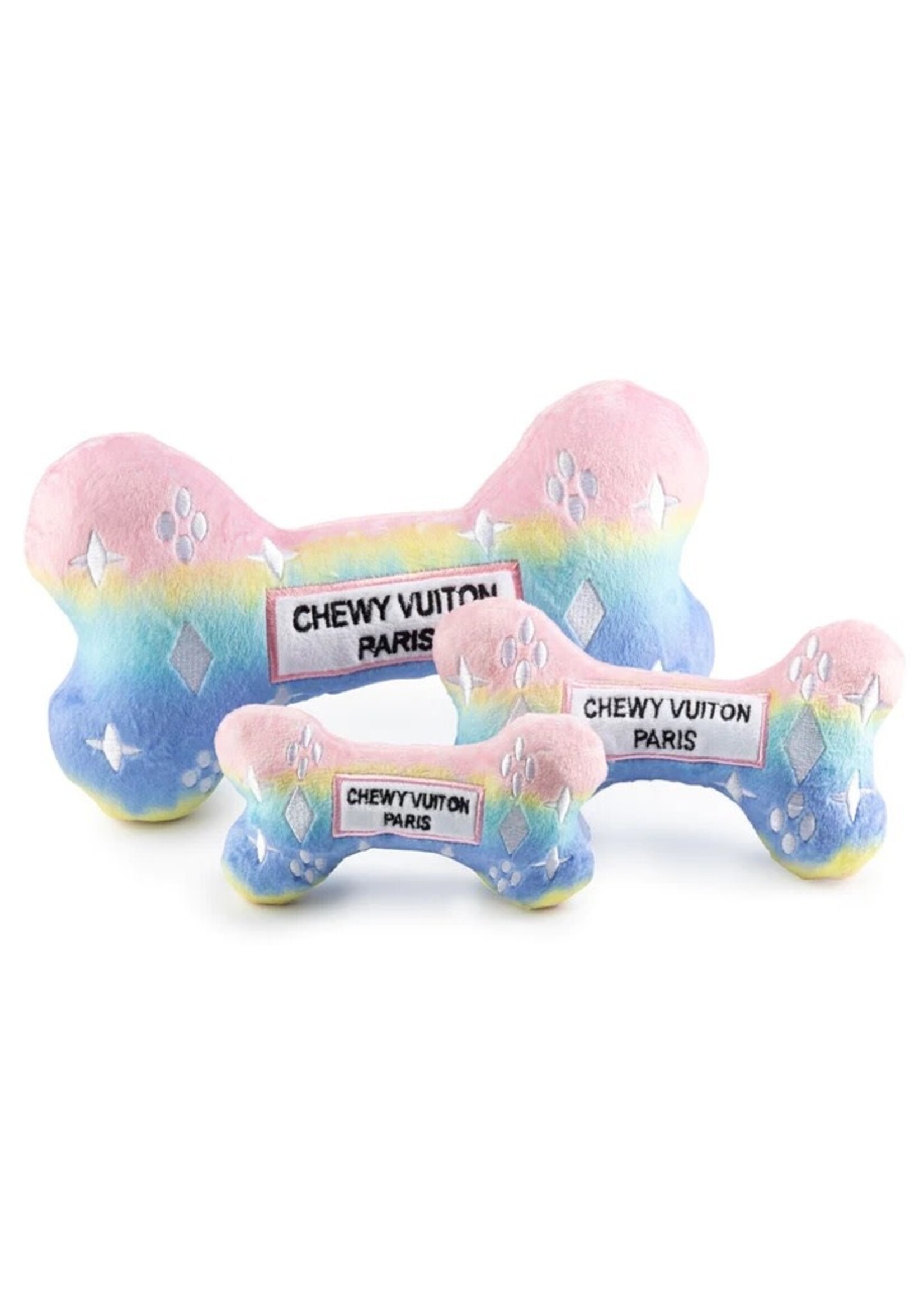 Haute Diggity Dog Pink Ombre Chewy Vuiton Bone Squeaker Dog Toy | Large