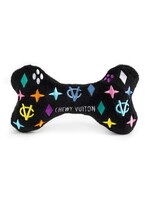 Haute Diggity Dog Black Monogram Chewy Vuiton Bone Squeaker Dog Toy | XL