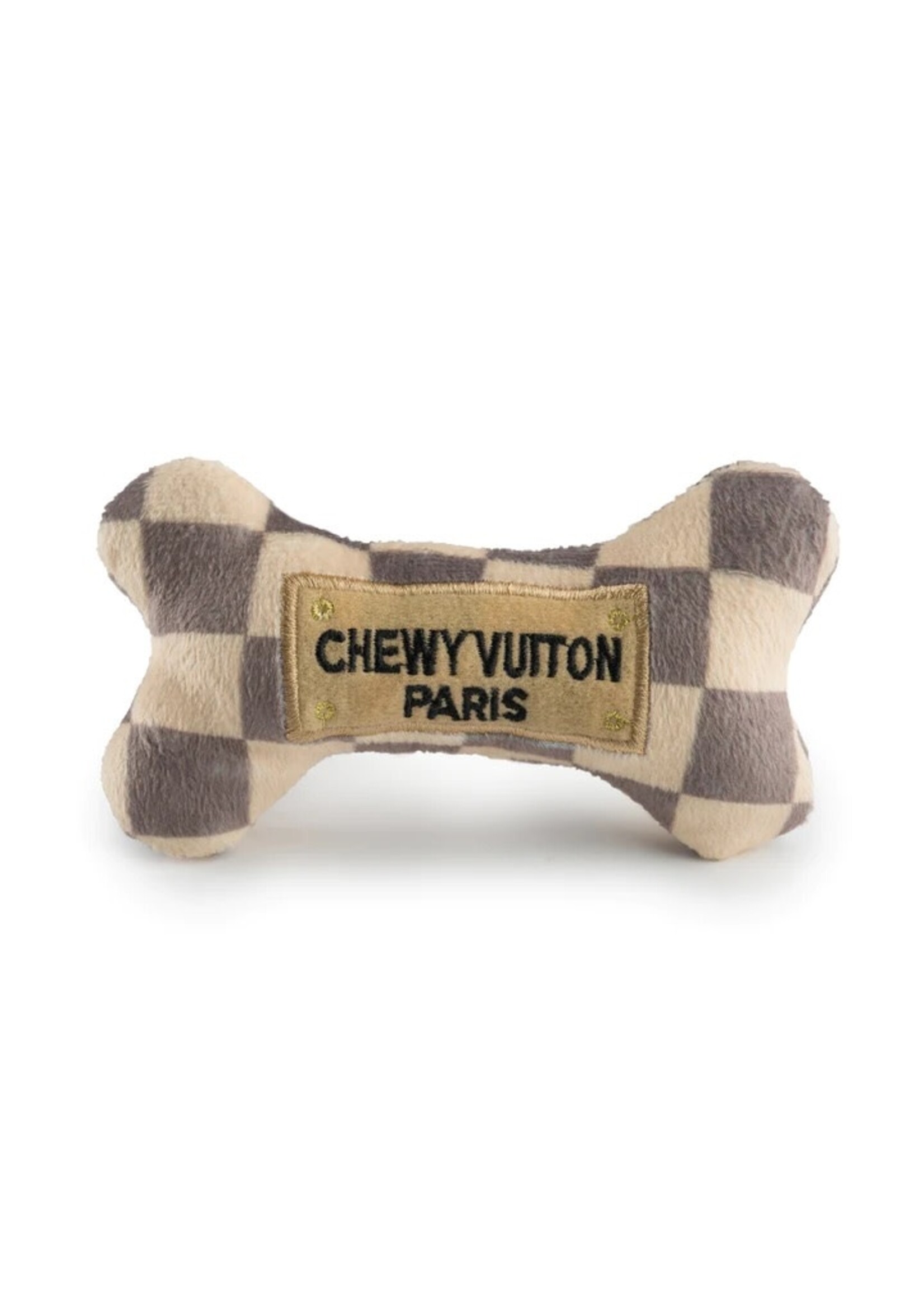 Haute Diggity Dog Checker Chewy Vuiton Bones Squeaker Dog Toy | XL