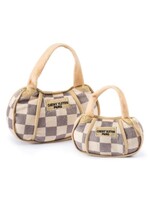 Haute Diggity Dog Checker Chewy Vuiton Handbag Squeaker Dog Toy | Large