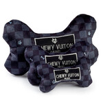 Haute Diggity Dog Black Checker Chewy Vuiton Bone Squeaker Dog Toy | Large