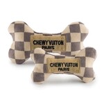 Haute Diggity Dog Checker Chewy Vuiton Bones Squeaker Dog Toy | Large