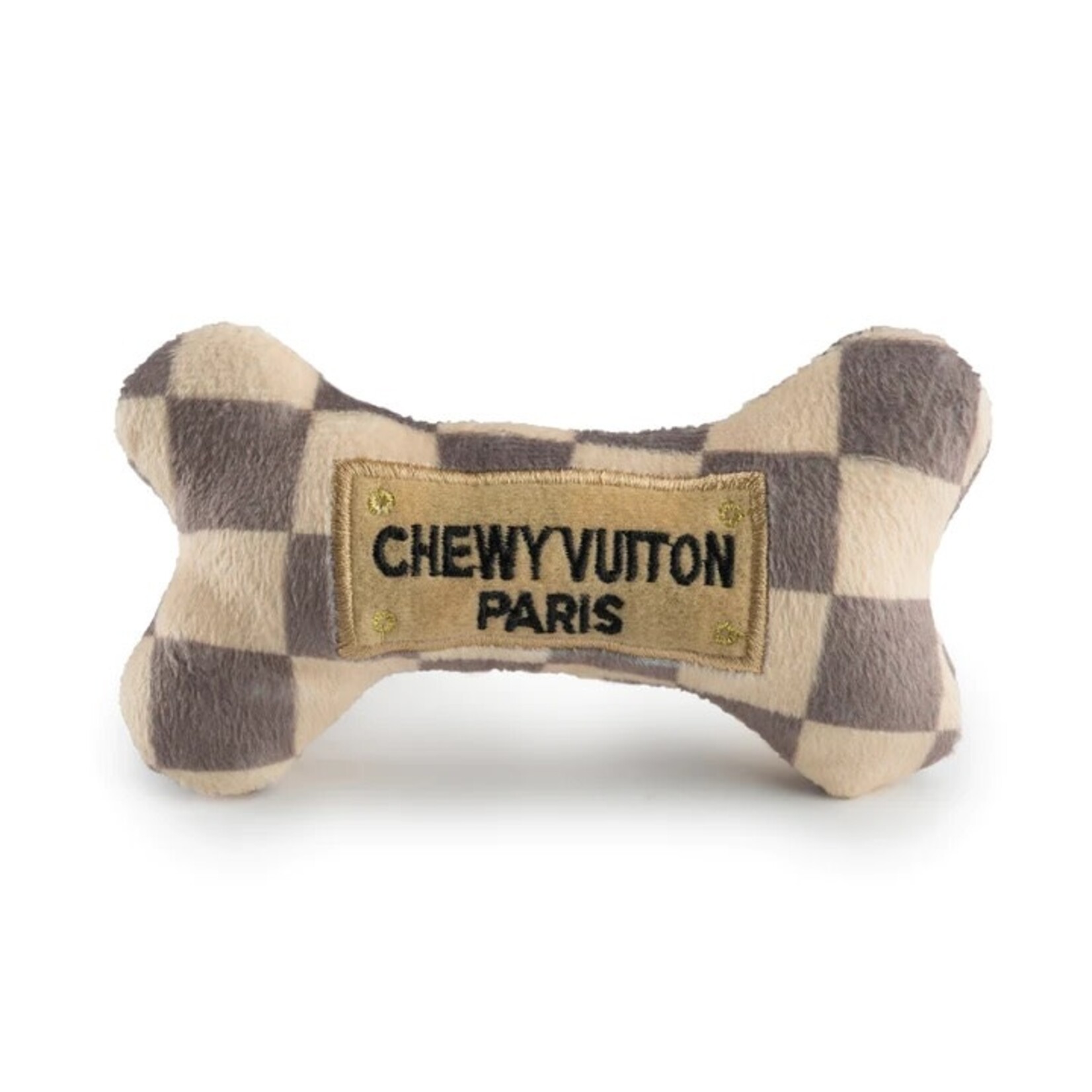 Haute Diggity Dog Checker Chewy Vuiton Bones Squeaker Dog Toy | Large