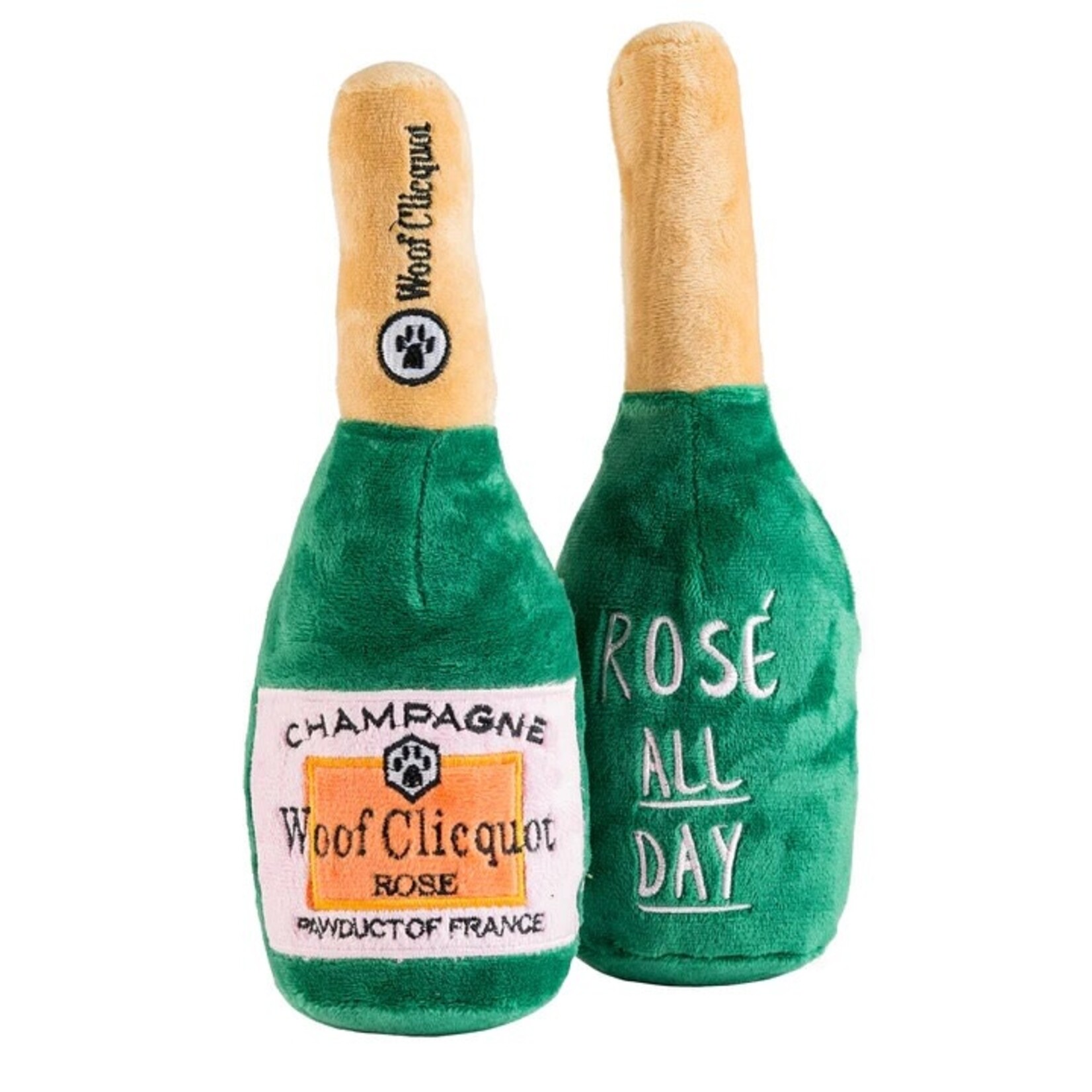 Haute Diggity Dog Woof Clicquot Rose' Champagne Bottle Squeaker Dog Toy | XL