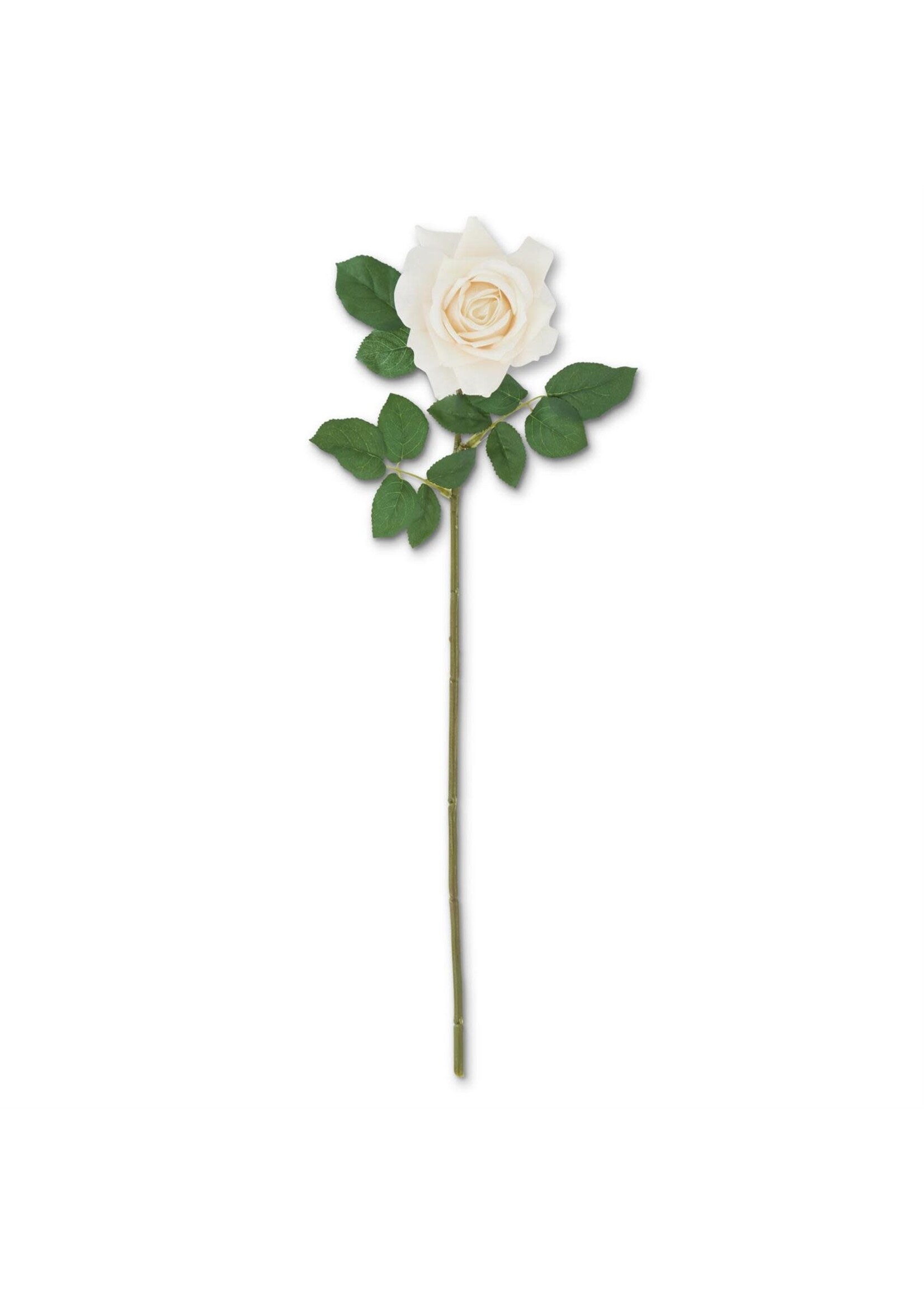 25 Inch White Real Touch Duchess Rose Stem