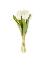 13 Inch White Real Touch Tulip Bundle (6 Stem)