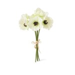 11 Inch White Real Touch Mini Poppy Bundle (6 Stems)