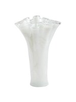 VIETRI Onda Glass White Tall Vase