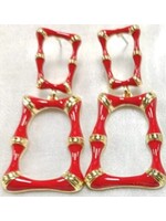 Brianna Cannon RED ENAMEL BAMBOO EARRINGS