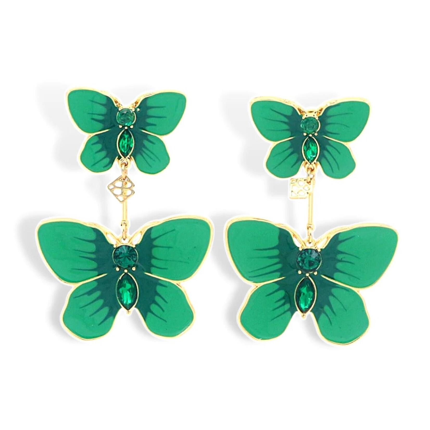 Brianna Cannon HAND PAINTED BUTTERFLY EARRINGS IN KELLY GREEN