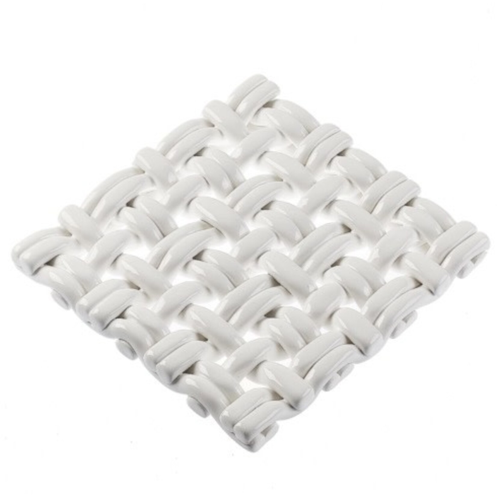 Skyros Hand Woven Square Trivet - White