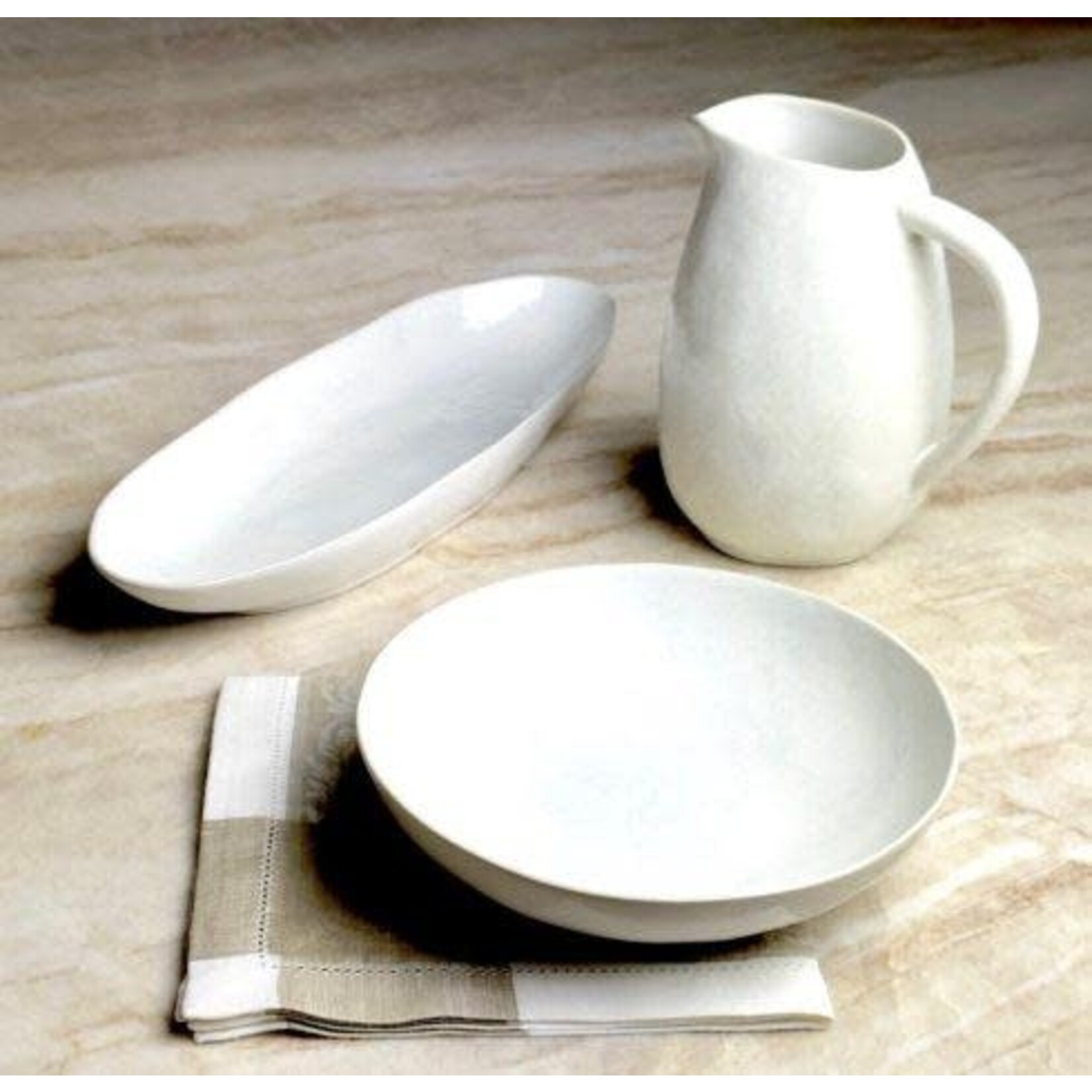 Carmel Ceramica Cozina White Pitcher