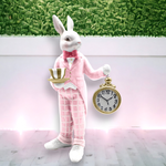 December Diamonds Pink Bunny w/Teacup & Watch