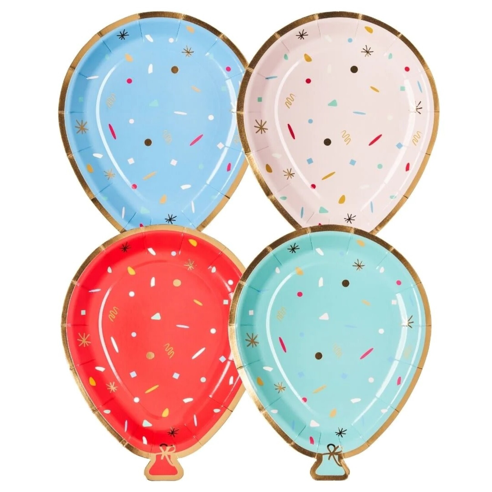 Sophistiplate/Simply Baked Balloon Salad Plate Lets Celebrate Assorted/8pkg