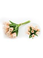13 Inch Light Peach Real Touch Parrot Tulip Bundle (12 Stems)