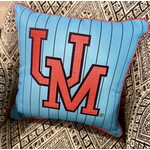OLE MISS PINSTRIPE (POWDER BLUE) PILLOW + PIPING