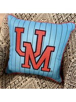 OLE MISS PINSTRIPE (POWDER BLUE) PILLOW + PIPING