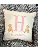 YELLOW LAB GIRL INITIALS + PIPING