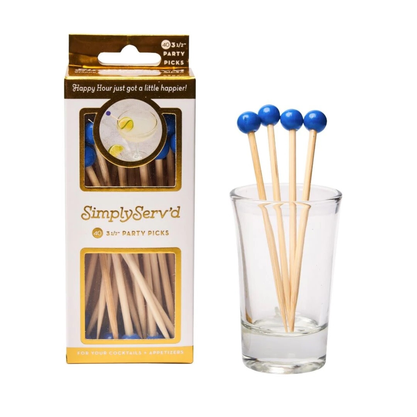 Sophistiplate/Simply Baked Party Pick Small Cobalt Blue/40pkg