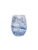 Juliska Puro Marbled Stemless Wine Glass - Blue