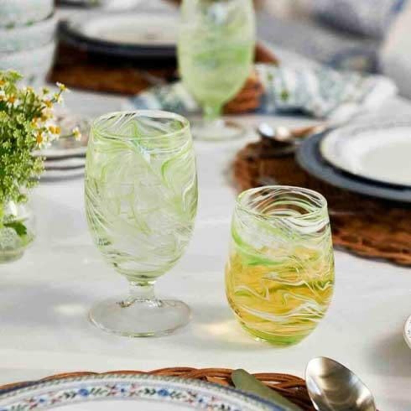 Juliska Puro Marbled Goblet - Green