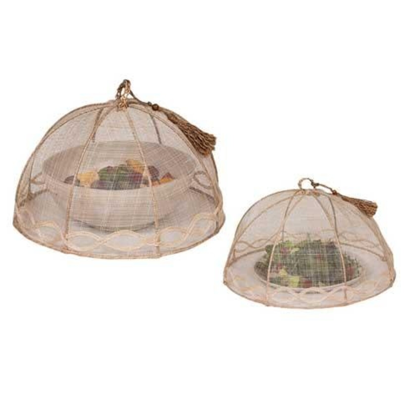 Juliska Tuileries Garden Mesh Round Food Cover Set/2pc - Natural