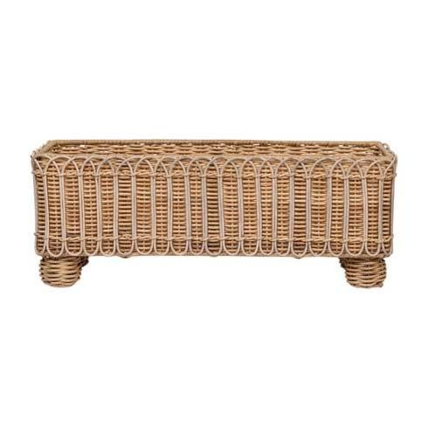 Juliska Provence Rattan Rectangular Planter - Whitewash