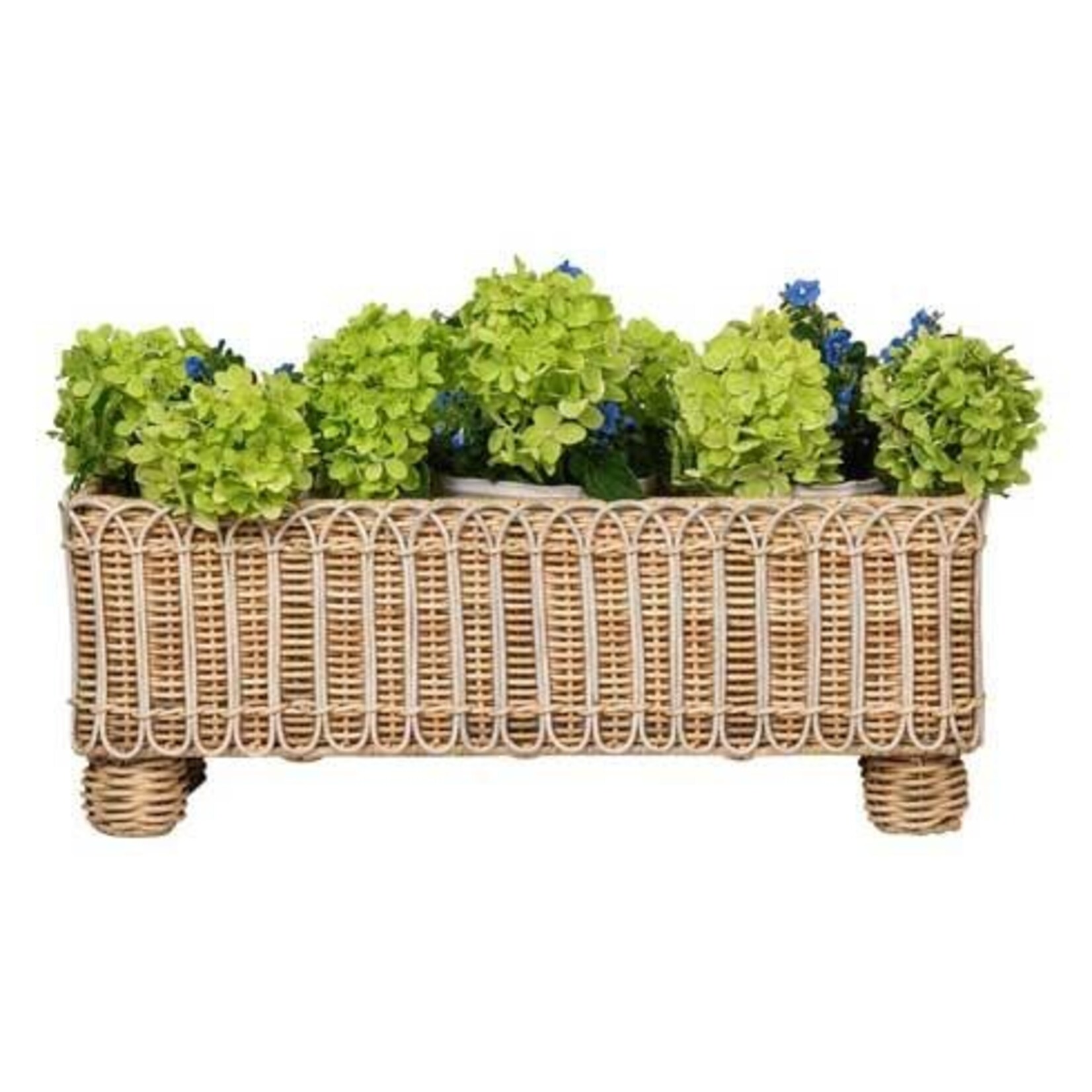 Juliska Provence Rattan Rectangular Planter - Whitewash