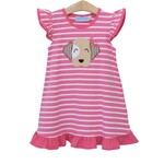 Trotter Street Kids Puppy Flutter Dress, Pink