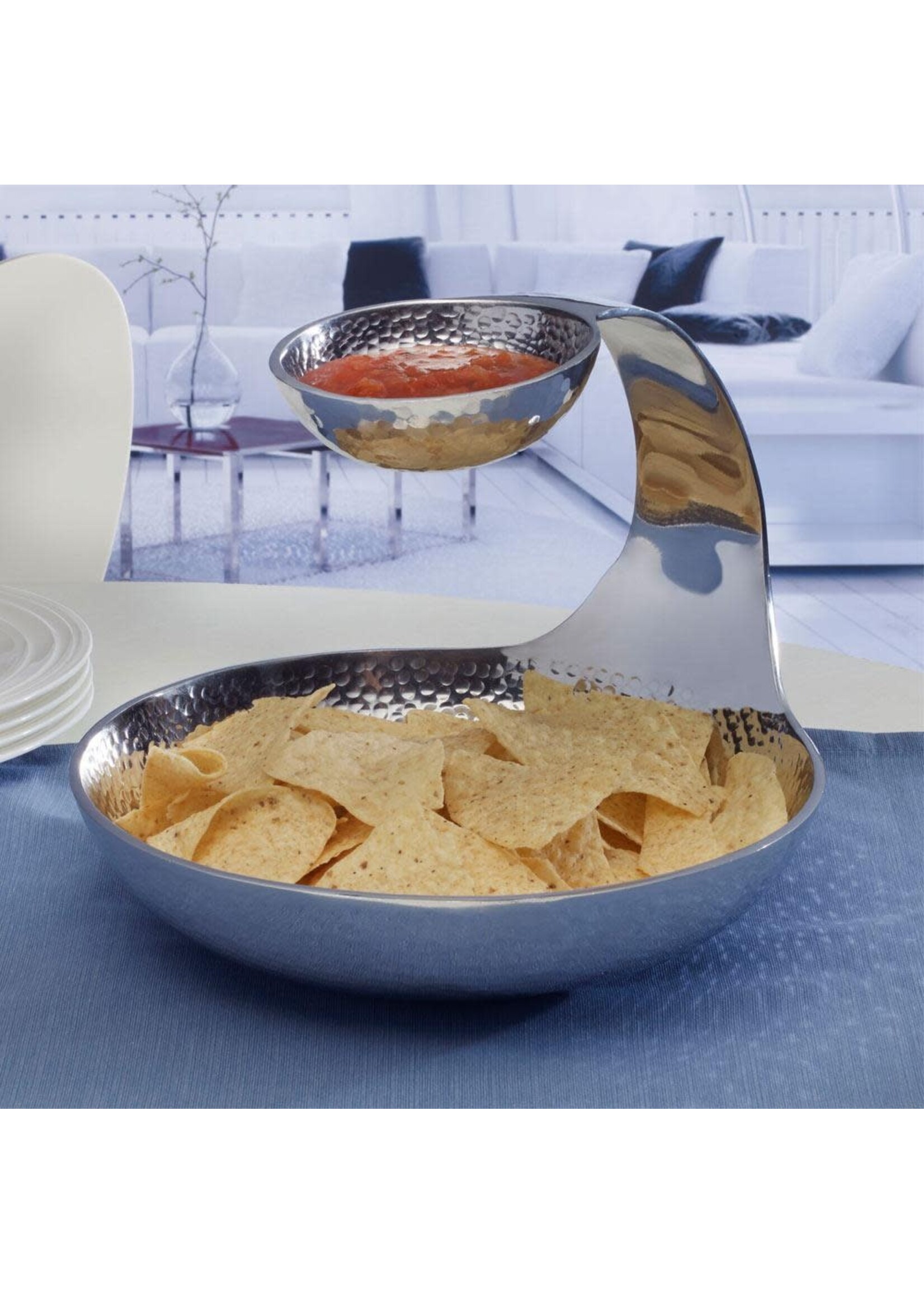 Towle Living HAMMERSMITH GOOSENECK CHIP AND DIP TIERED SERVER