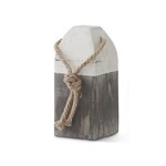 Gray and White Wooden Buoy - XS