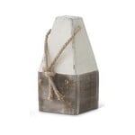 Gray and White Wooden Buoy - S