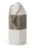 Gray and White Wooden Buoy - M