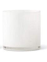6 Inch White Glass Cylinder Vase