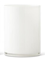8 Inch White Glass Cylinder Vase