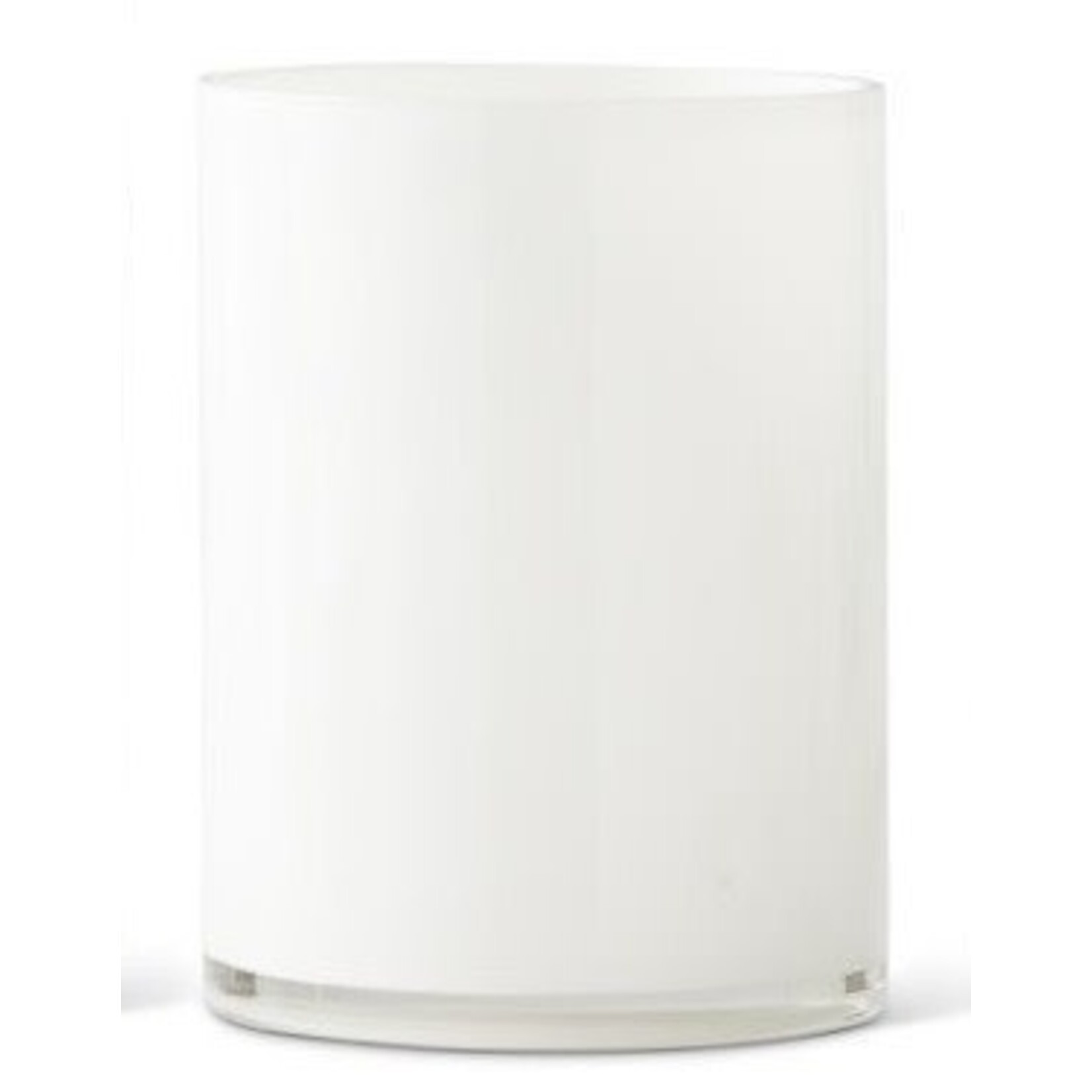 8 Inch White Glass Cylinder Vase