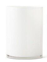 9.75 Inch White Glass Cylinder Vase